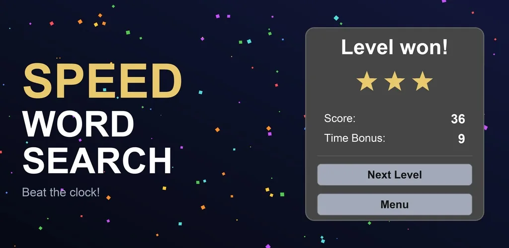 Win screen with stars